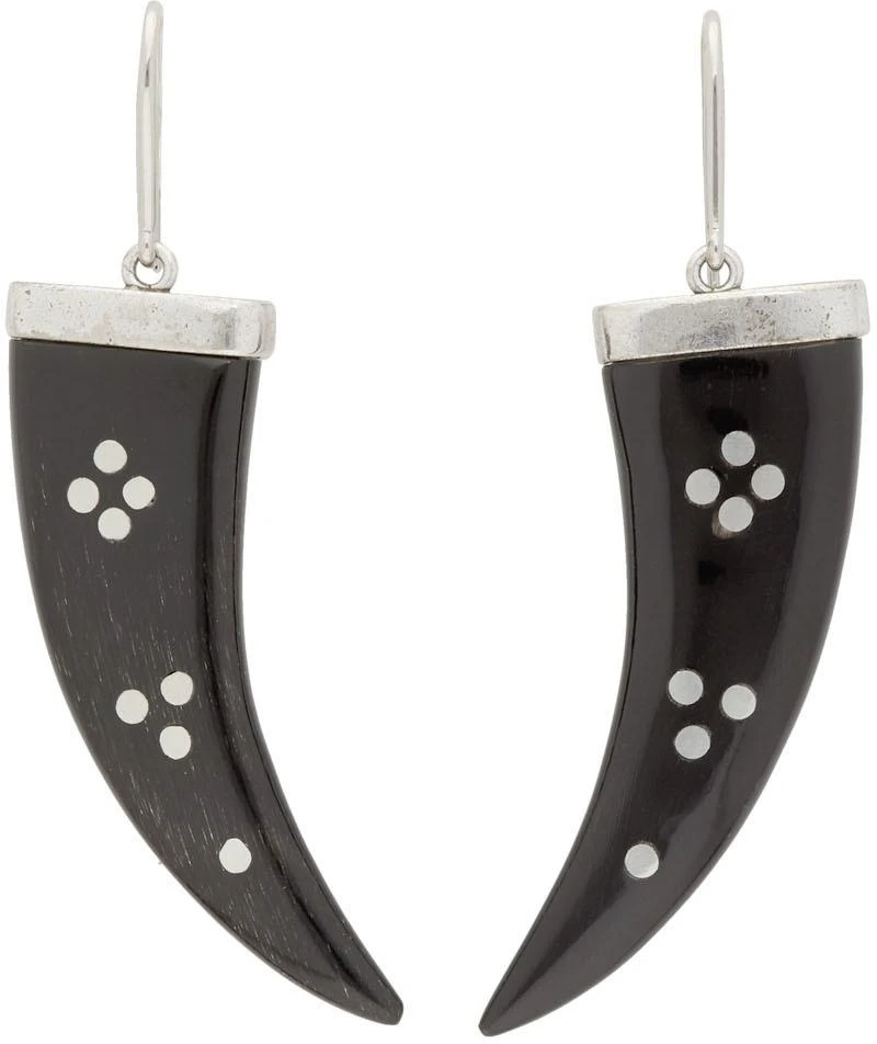 商品Isabel Marant|Black & Silver Horn Earrings,价格¥778,第1张图片