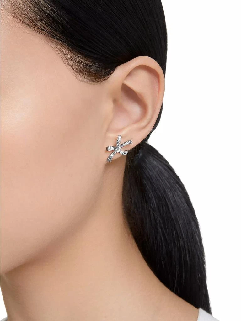 商品Swarovski|Volta Rhodium-Plated &amp; Crystal Bow Stud Earrings,价格¥1118,第4张图片详细描述