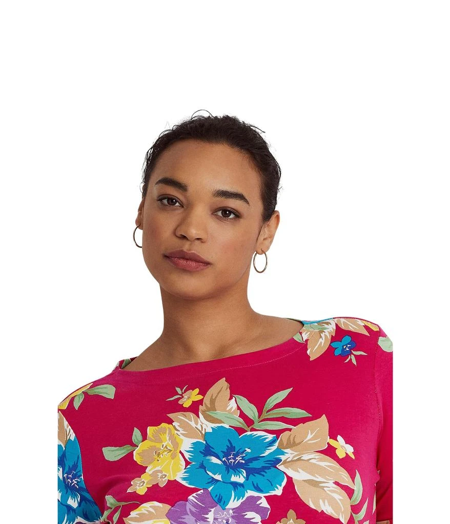 商品Ralph Lauren|Plus Size Floral Stretch Cotton Tee,价格¥449,第3张图片详细描述