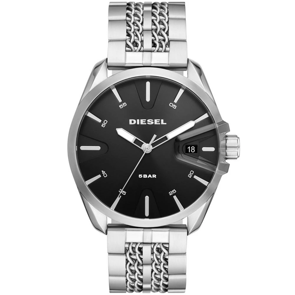 商品Diesel|Men's Silver-Tone Stainless Steel Bracelet Watch, 44mm,价格¥683,第1张图片