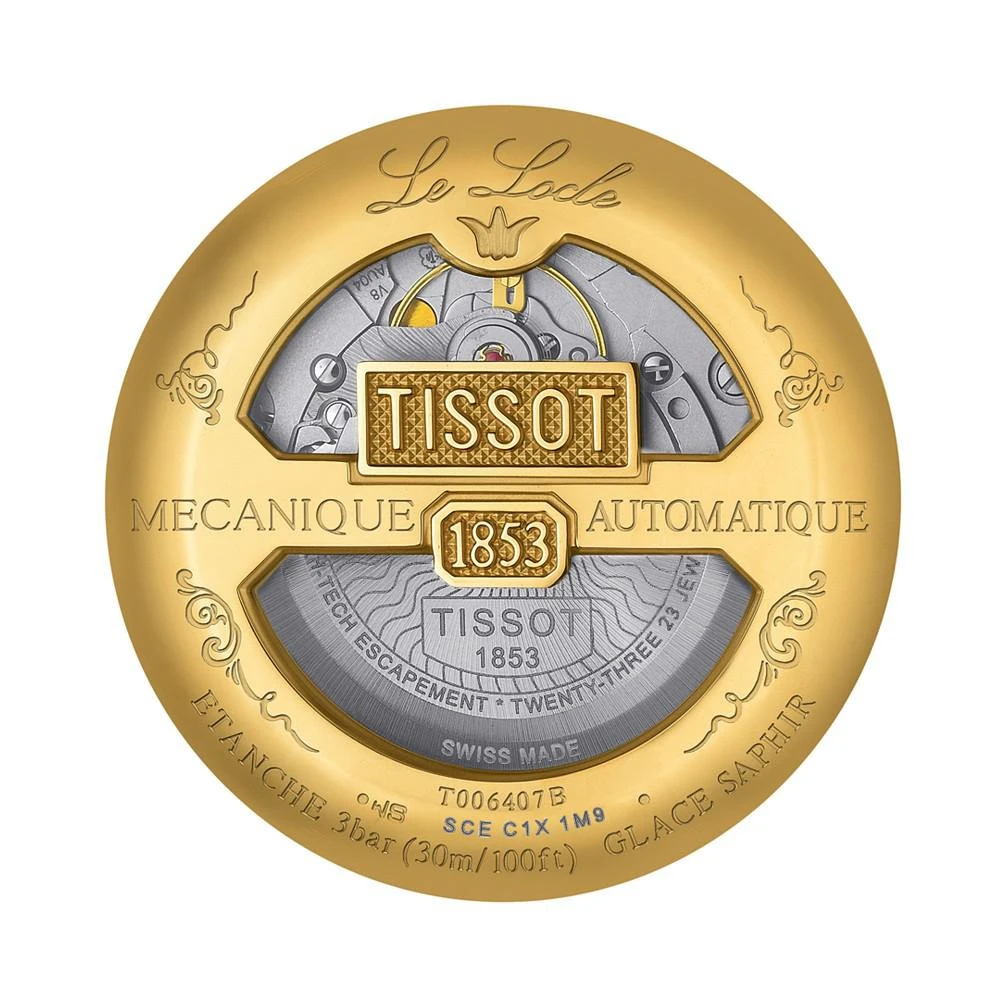 商品Tissot|Men's Swiss Automatic Le Locle Brown Leather Strap Watch 40mm,价格¥5153,第2张图片详细描述