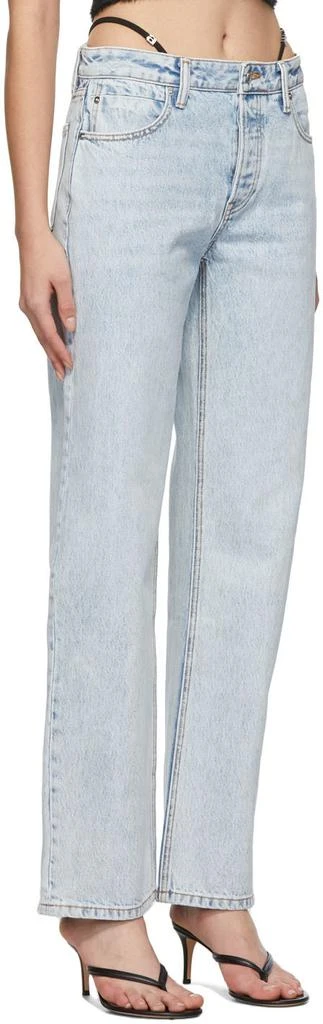 商品Alexander Wang|Blue Diamante Logo Strap Layer Jeans,价格¥3155,第2张图片详细描述
