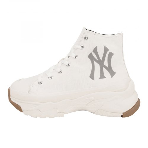 【享贝家】MLB 新款Chunky High NY舒适厚高休闲帮帆布鞋 男女同款 白色（预售款，10天发货）32SHU111150I商品第2张图片规格展示
