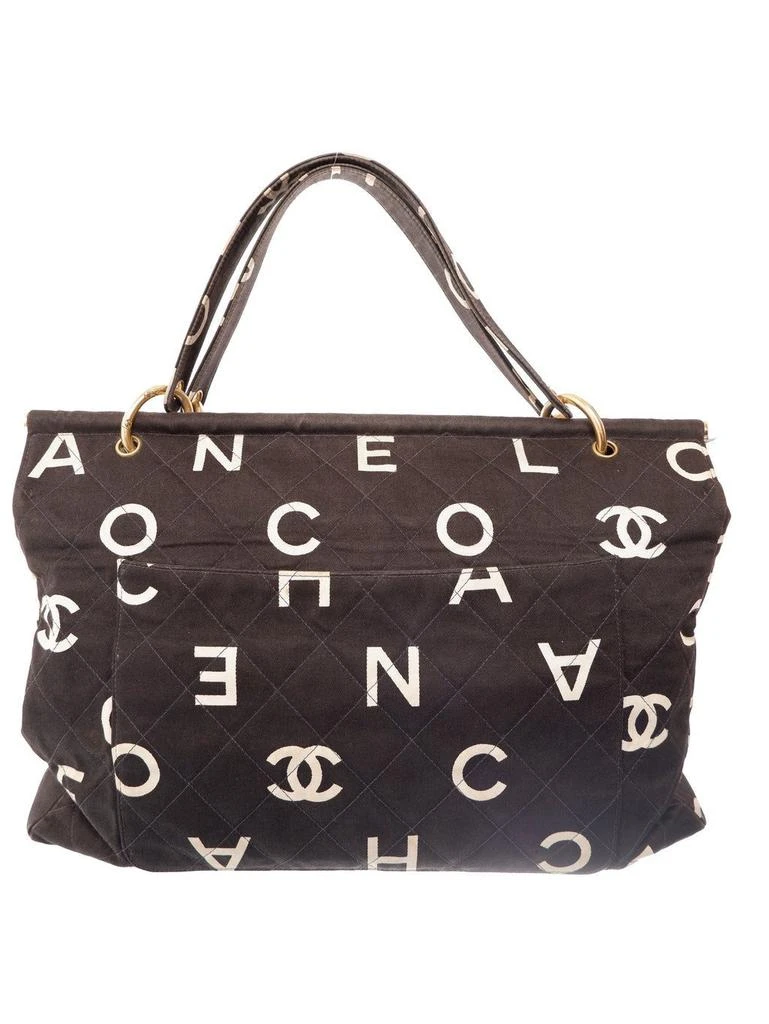 商品[二手商品] Chanel|Chanel Logo Canvas Black and White Tote Bag,价格¥27625,第3张图片详细描述