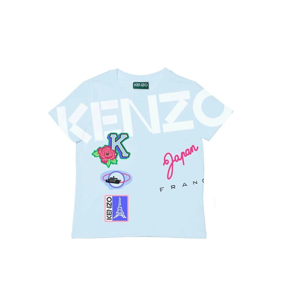 商品预计3周后发货 Kenzo|T-Shirt Manches Courtes Bleu Glacier - Enfant Fille - Kenzo Kids,价格¥220,第1张图片