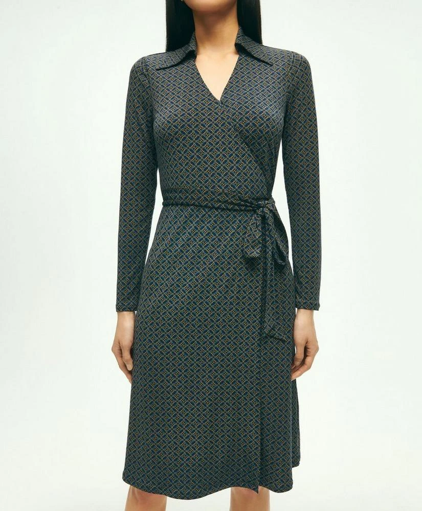 商品Brooks Brothers|Equestrian Print Wrap Dress,价格¥1178,第4张图片详细描述
