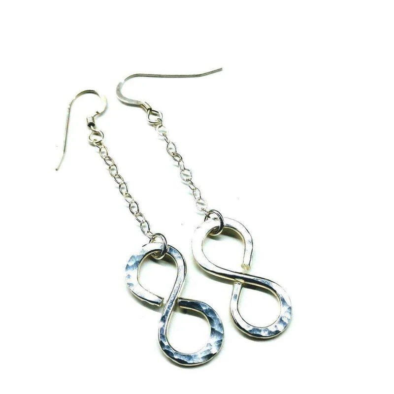 商品Alexa Martha Designs|Sterling Silver Hammer Patterned Infinity Earrings,价格¥280,第1张图片