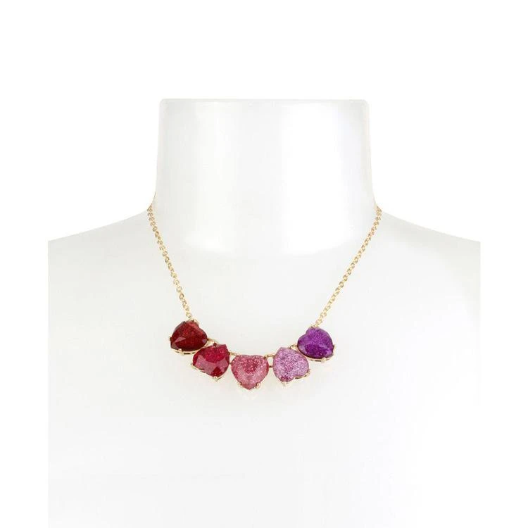 商品Betsey Johnson|Gold-Tone Multicolor Glitter Heart Statement Necklace,价格¥95,第2张图片详细描述