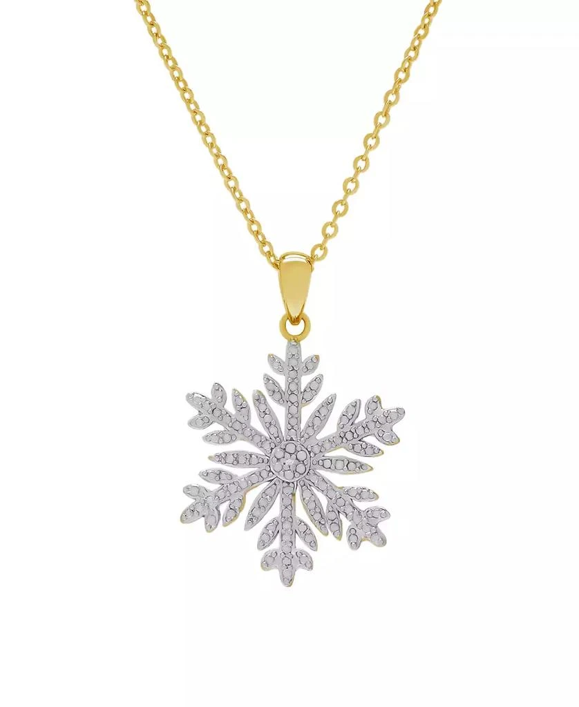 商品Macy's|Diamond Accent Snowflake Pendant Necklace,价格¥167,第1张图片