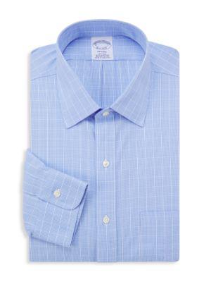 Regent-Fit Checked Supima Cotton Dress Shirt商品第1张图片规格展示