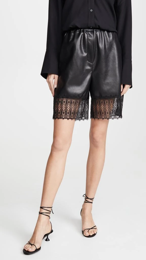 商品Self Portrait|Self Portrait Faux Leather Lace Trim Bermuda Shorts,价格¥1319,第2张图片详细描述