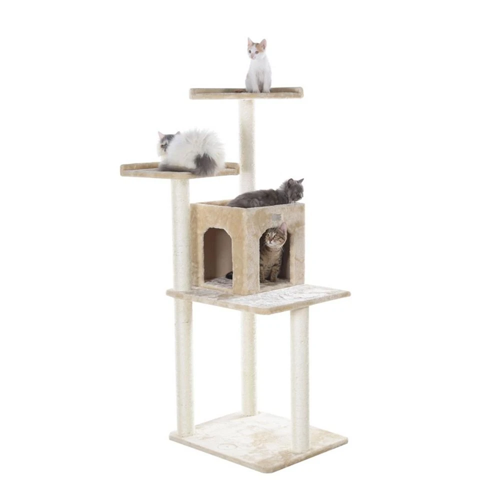 商品Macy's|57-Inch Real Wood Cat Tree With Two-Door Condo,价格¥784,第1张图片
