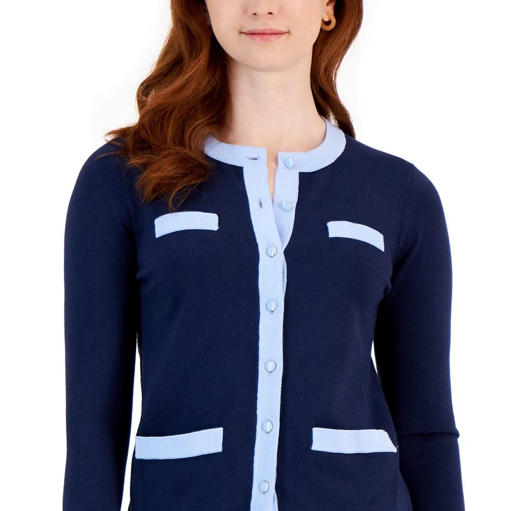 商品Charter Club|Women's Colorblocked Cardigan, Created for Macy's,价格¥151,第3张图片详细描述