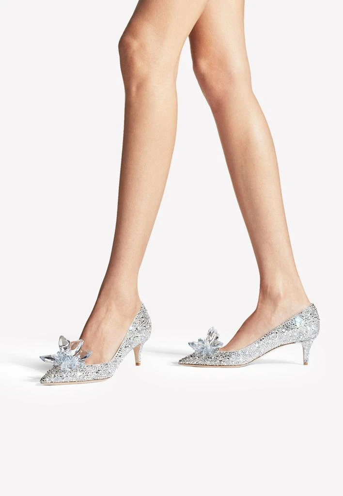 商品Jimmy Choo|Allure 50 Crystal-Embellished Kitten Pumps with Crystal Brooch,价格¥34257,第2张图片详细描述