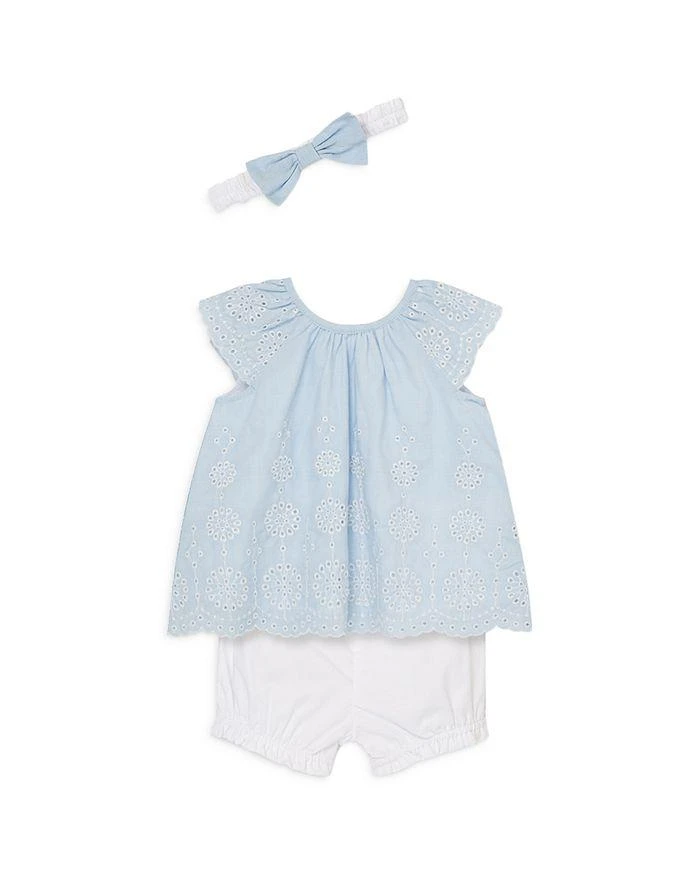 商品Little Me|Girls' Eyelet Top, Bloomers & Headband Set - Baby,价格¥210,第3张图片详细描述