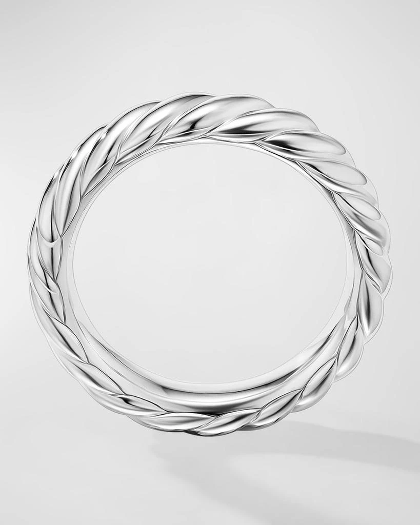 商品David Yurman|Sculpted Cable Band Ring in 18K White Gold, 4.5mm,价格¥9709,第2张图片详细描述