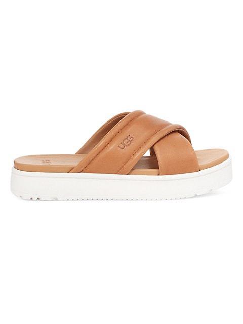 商品UGG|Zayne Crossband Leather Slippers,价格¥769,第1张图片