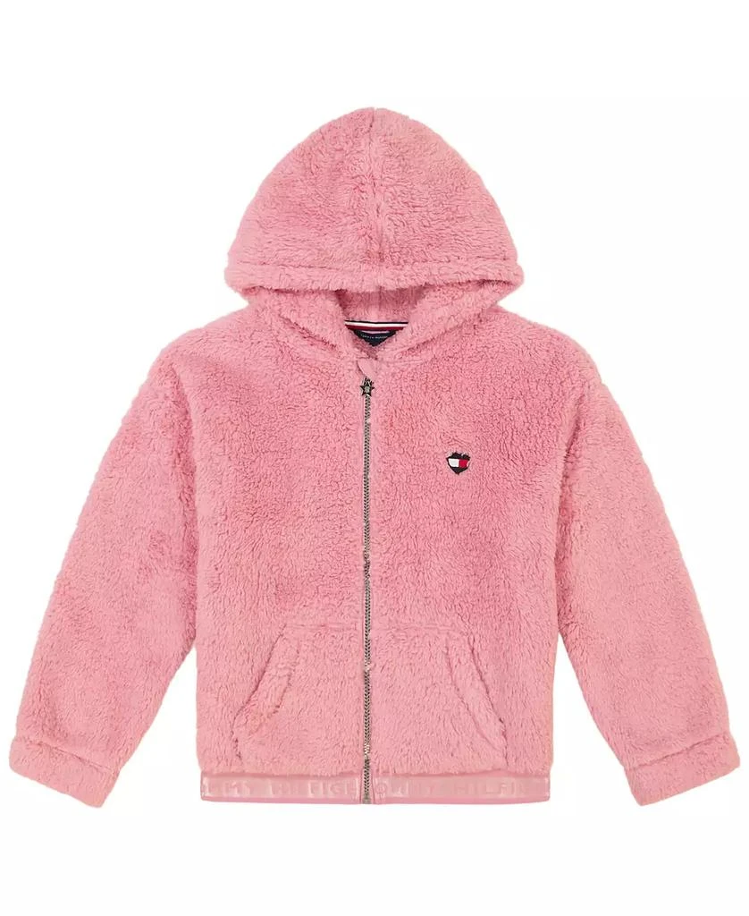 商品Tommy Hilfiger|Baby Girl Minky Zip Front Hoodie,价格¥170,第1张图片