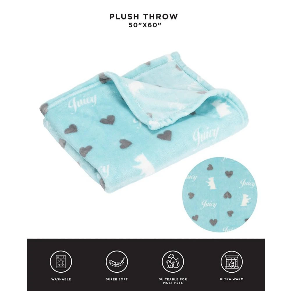 商品Juicy Couture|2-Piece Set Pet Throw Blanket Bone Pillow, Scottie Hearts,价格¥180,第5张图片详细描述