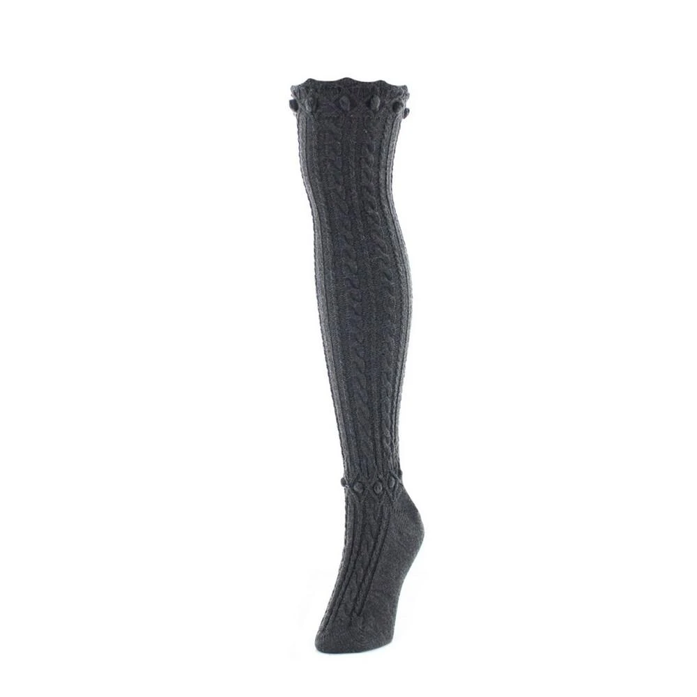 商品Memoi|Women's Dotty Diamond Chunky Knit Over-The-Knee Warm Socks,价格¥178,第1张图片详细描述