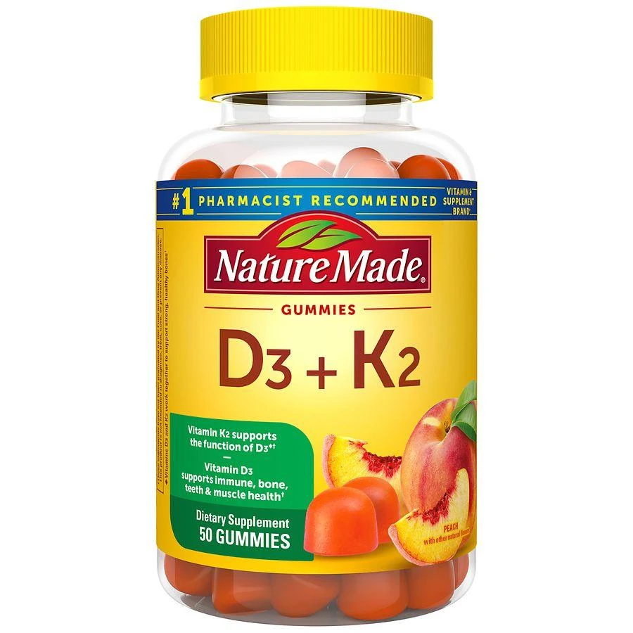 商品Nature Made|Vitamin D3 5000 IU Per Serving + K2 Gummies,价格¥171,第1张图片