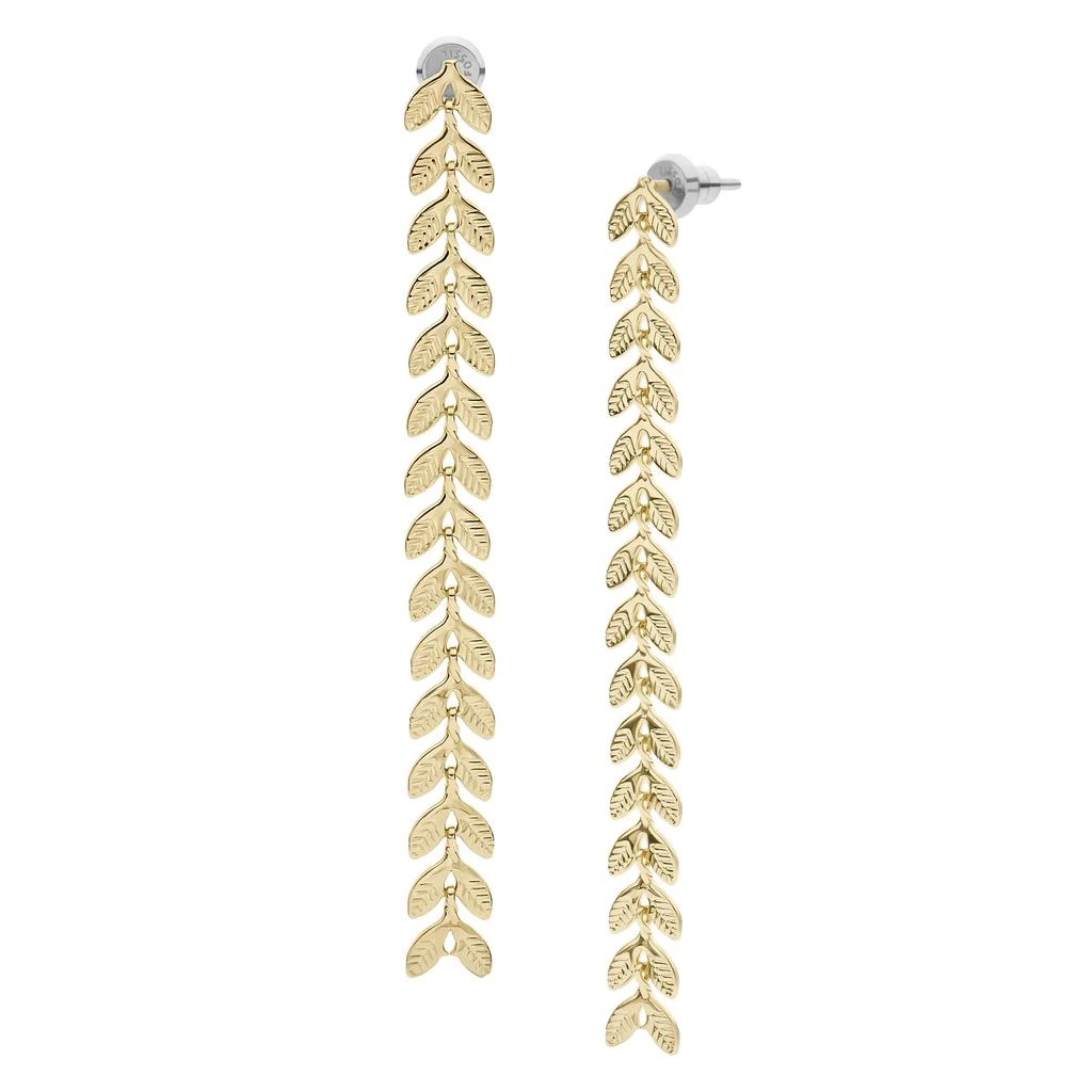 商品Fossil|Fossil Women's Gold-Tone Brass Drop Earrings,价格¥112,第2张图片详细描述