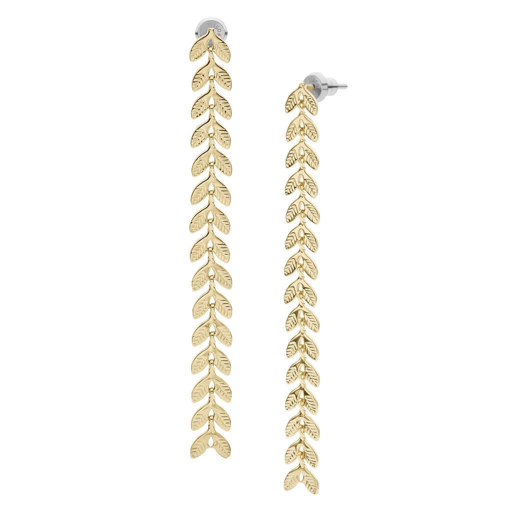 商品Fossil|Fossil Women's Gold-Tone Brass Drop Earrings,价格¥120,第4张图片详细描述