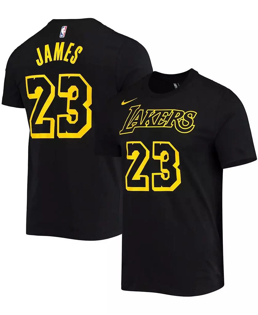 商品NIKE|Men's LeBron James Black Los Angeles Lakers Name and Number Mamba T-shirt,价格¥260,第2张图片详细描述