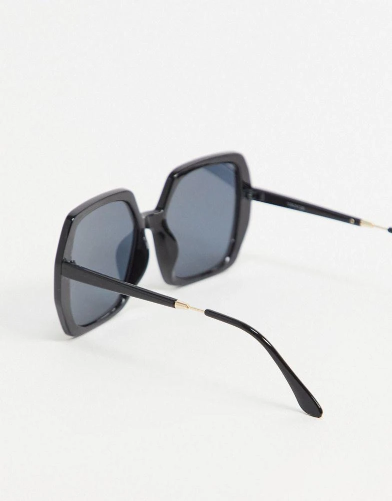 商品ASOS|ASOS DESIGN oversized 70s sunglasses in shiny black,价格¥96,第2张图片详细描述
