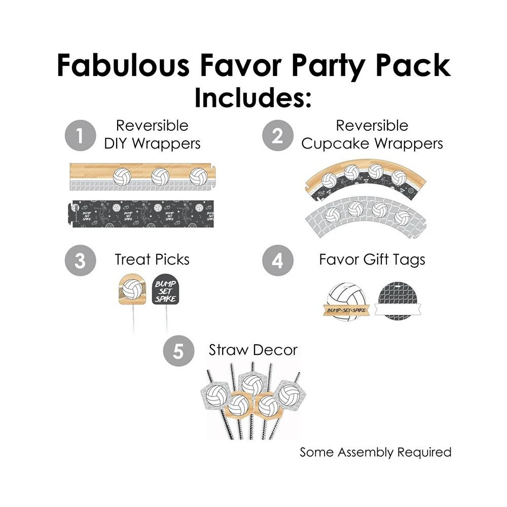 商品Big Dot of Happiness|Bump, Set, Spike - Volleyball Baby or Birthday Fabulous Favor Party Pack 100 Pc,价格¥224,第3张图片详细描述