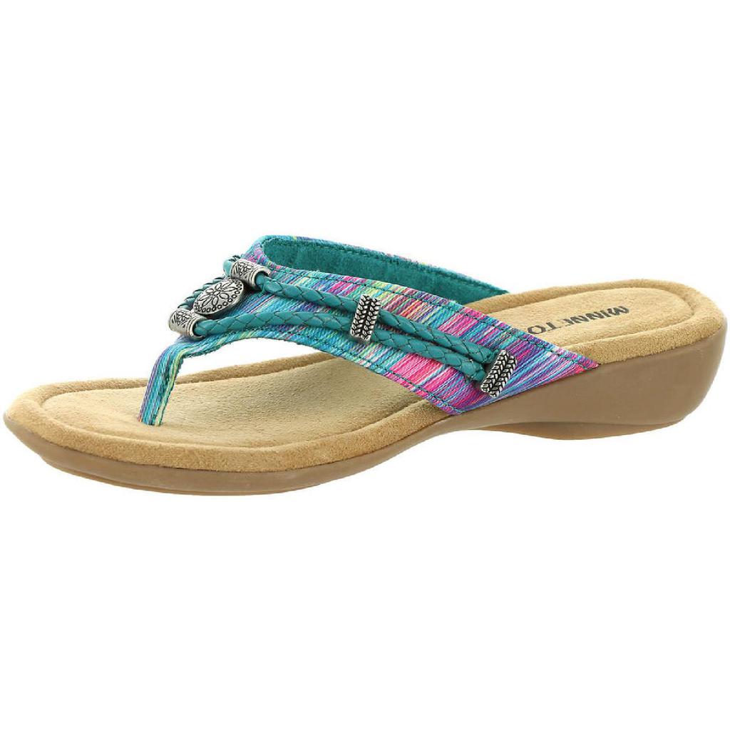 Minnetonka Womens Sliverthorne Canvas Thong Flat Sandals商品第7张图片规格展示