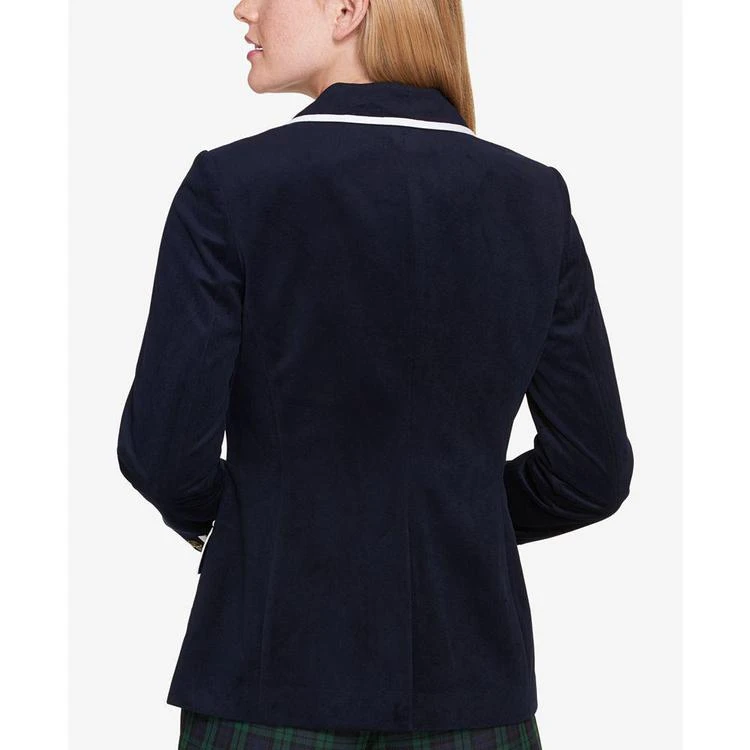 商品Tommy Hilfiger|Colorblocked-Trim Velvet Blazer, Created for Macy's,价格¥321,第3张图片详细描述
