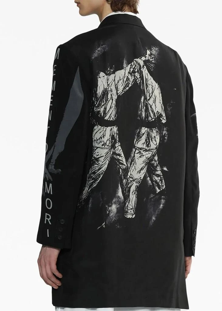 商品YOHJI YAMAMOTO|YOHJI YAMAMOTO Black Graphic-Print Blazer,价格¥13104,第4张图片详细描述