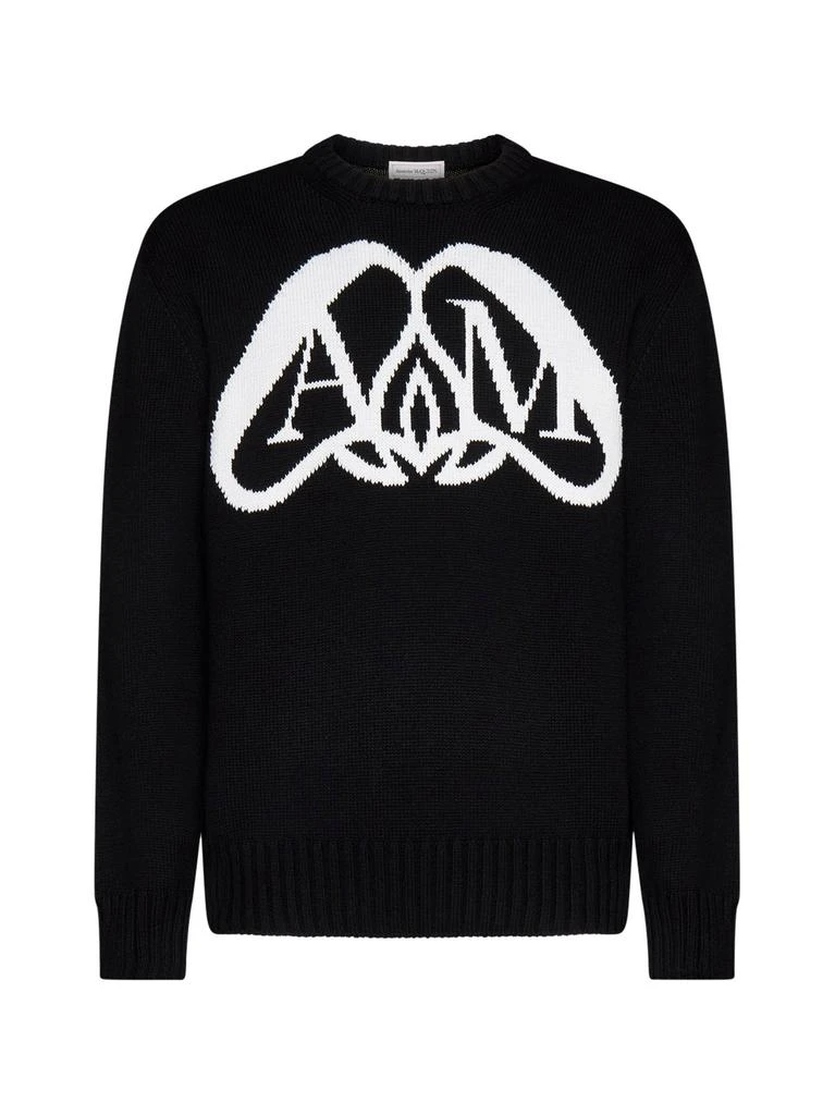 商品Alexander McQueen|Alexander McQueen Logo Printed Crewneck Sweatshirt,价格¥2823,第1张图片