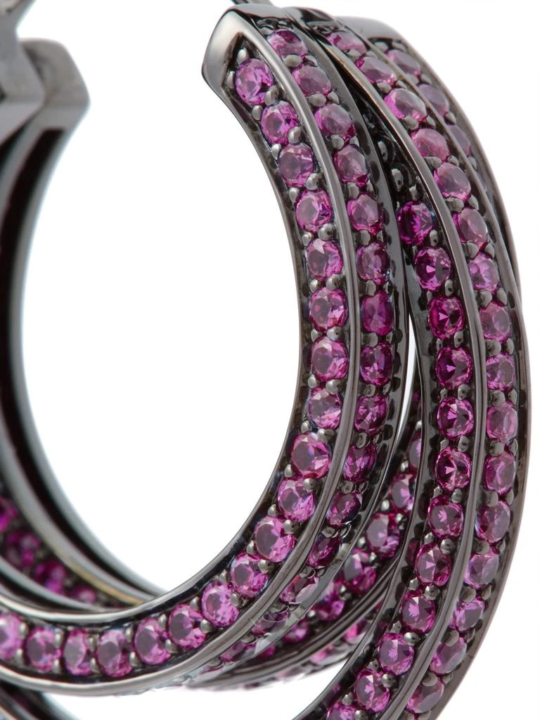商品Lynn Ban|Sonic sapphire & rhodium triple-hoop earrings,价格¥14579,第5张图片详细描述