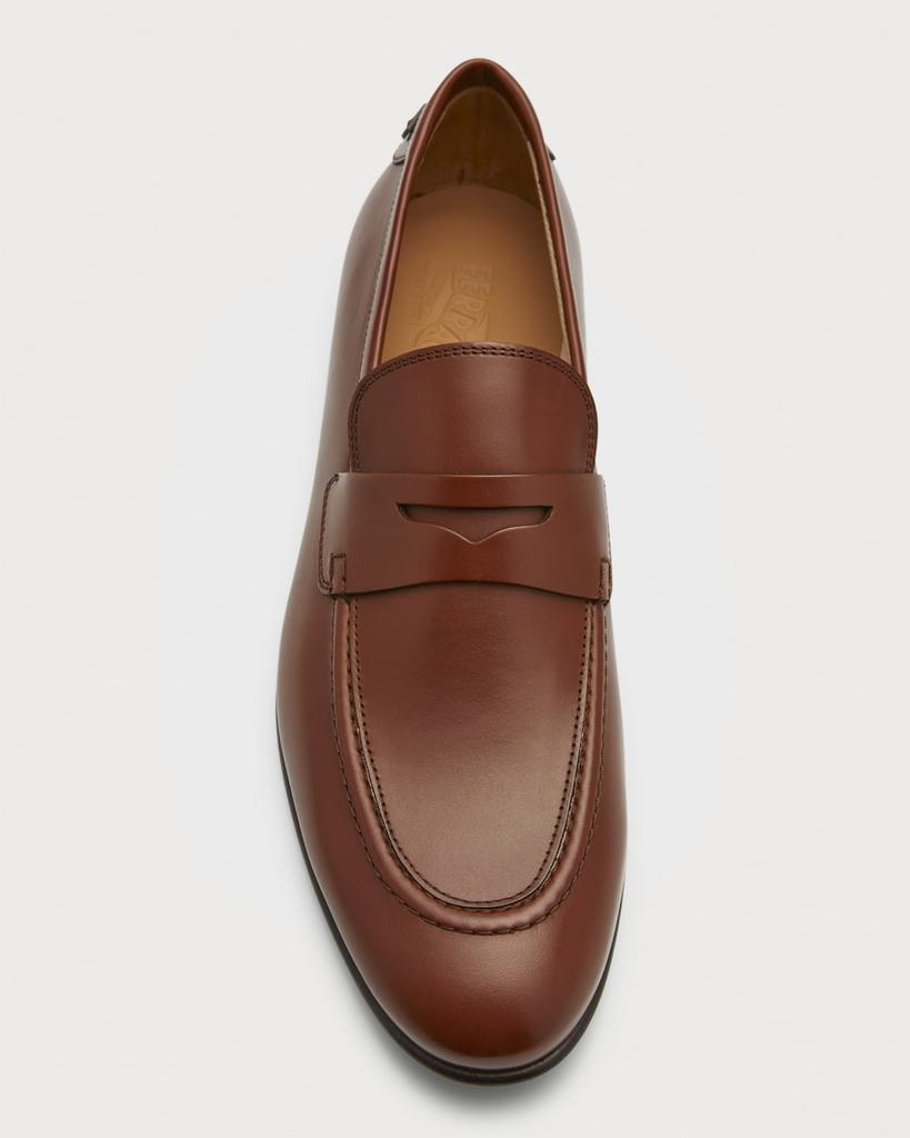 Men's Goya Almond Toe Leather Penny Loafers商品第5张图片规格展示