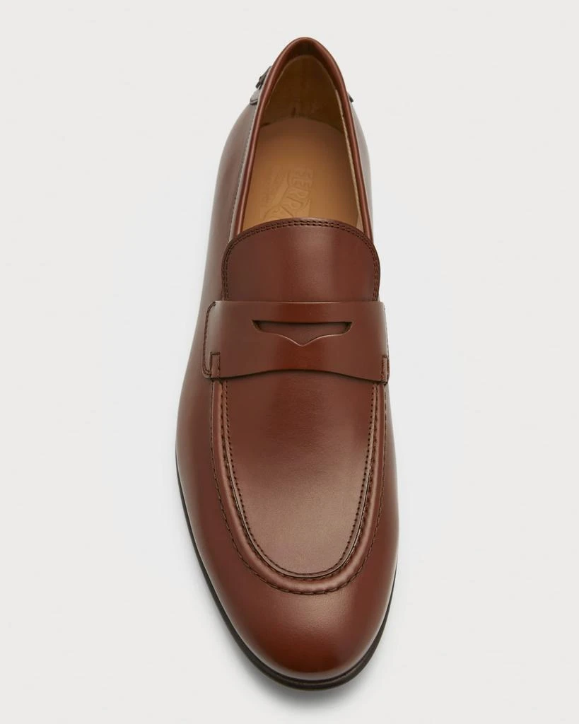 商品Salvatore Ferragamo|Men's Goya Almond Toe Leather Penny Loafers,价格¥3380,第5张图片详细描述