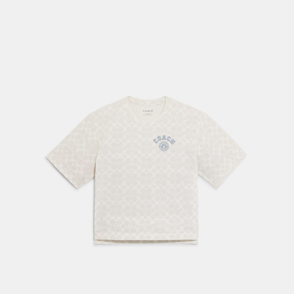 商品Coach|Coach Outlet Varsity Signature T Shirt In Organic Cotton,价格¥434,第1张图片