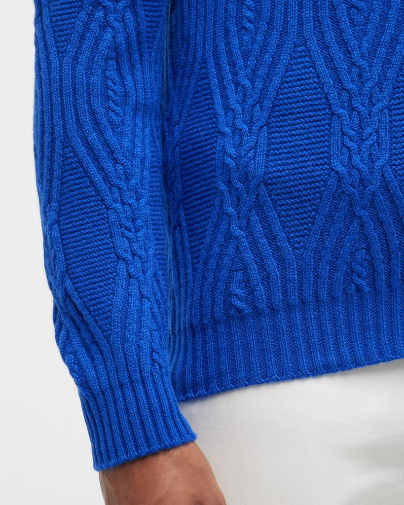 Men's Cashmere Cable Knit Full-Zip Sweater商品第5张图片规格展示