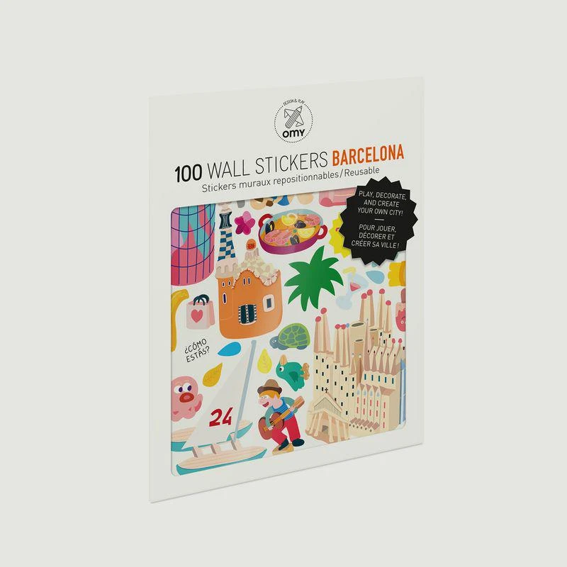商品Omy|Barcelona Stickers White OMY,价格¥51,第1张图片