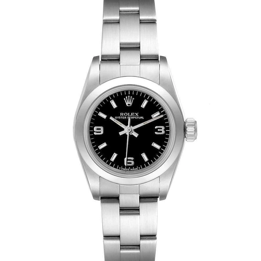 商品[二手商品] Rolex|Rolex Black Stainless Steel Oyster Perpetual 67180 Women's Wristwatch 24 MM,价格¥28342,第3张图片详细描述