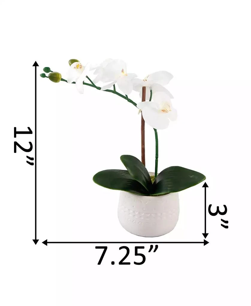 商品Flora Bunda|12" Artificial Real-Touch Orchid in Mayan Ceramic Pot,价格¥289,第3张图片详细描述