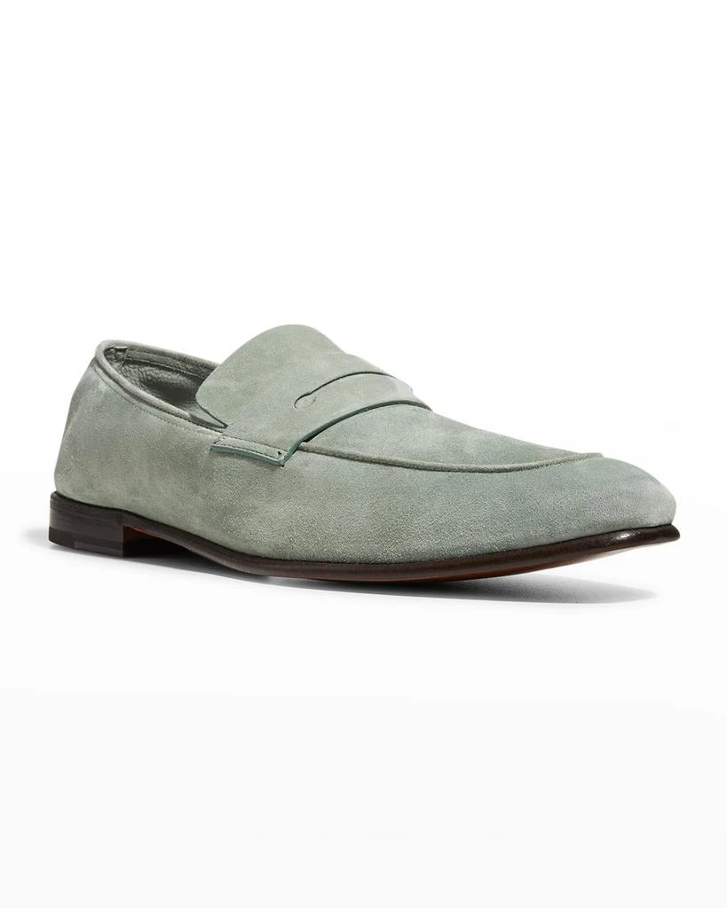 商品Zegna|Men's Suede Lasola Penny Loafers,价格¥3382,第2张图片详细描述