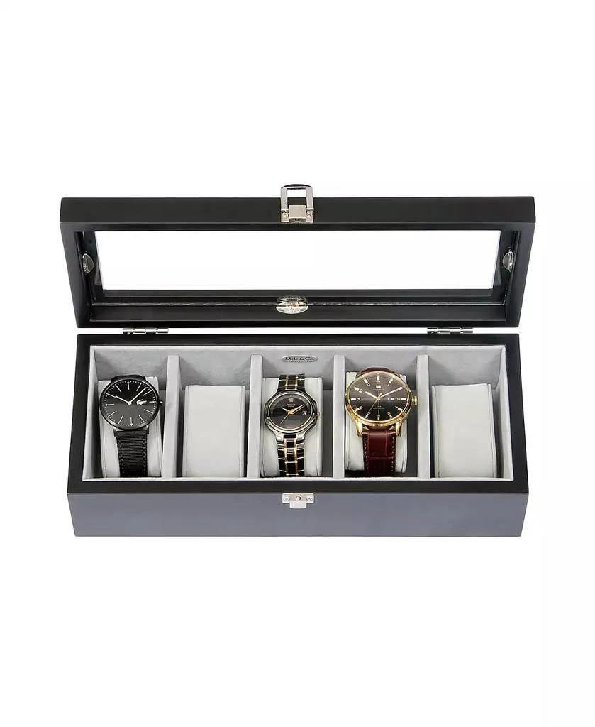 商品Mele & Co|Mele Co. Tate Glass Top Wooden Watch Box in Java Finish,价格¥377,第2张图片详细描述