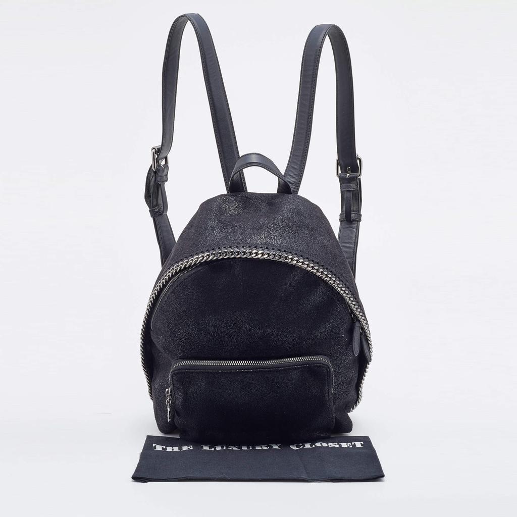 Stella McCartney Black Quilted Faux Leather Mini Falabella Backpack商品第10张图片规格展示