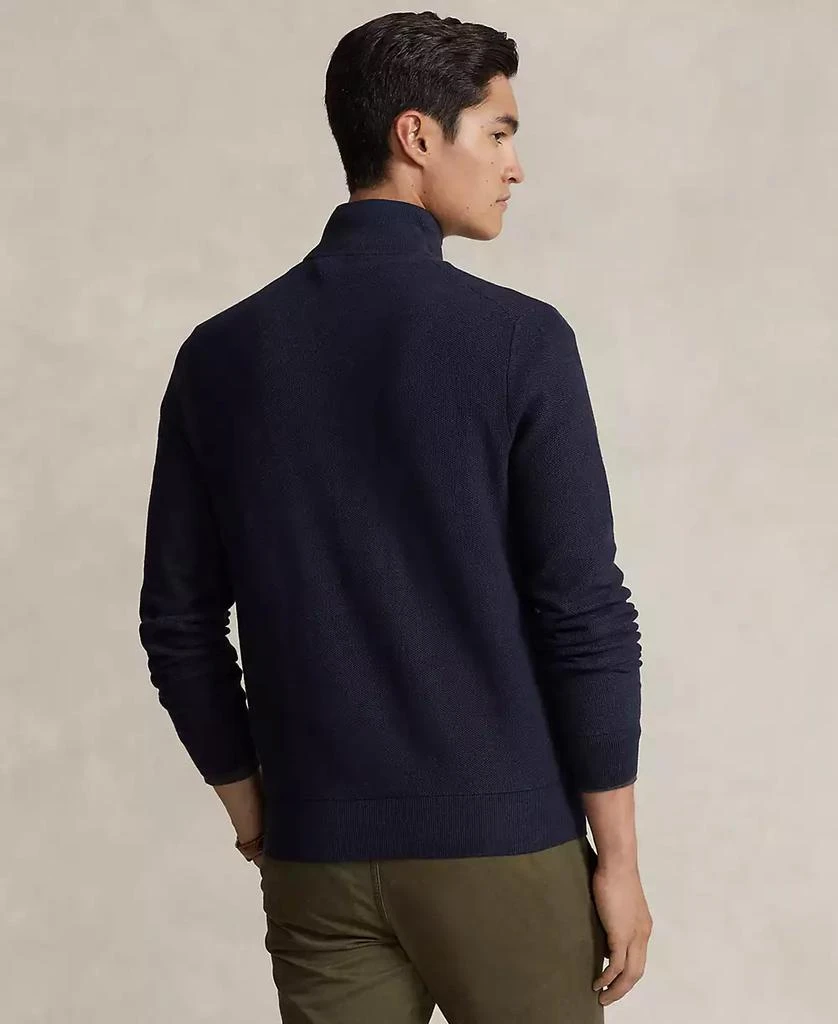 商品Ralph Lauren|Men's Mesh-Knit Cotton Quarter-Zip Sweater,价格¥751,第4张图片详细描述