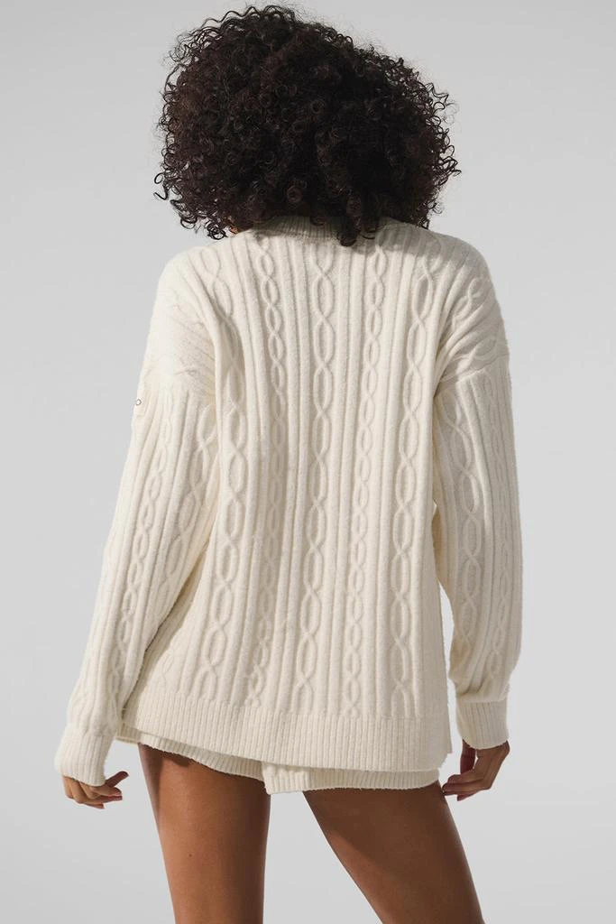 商品Alo|Cable Knit Winter Bliss Cardigan - Ivory,价格¥1290,第4张图片详细描述