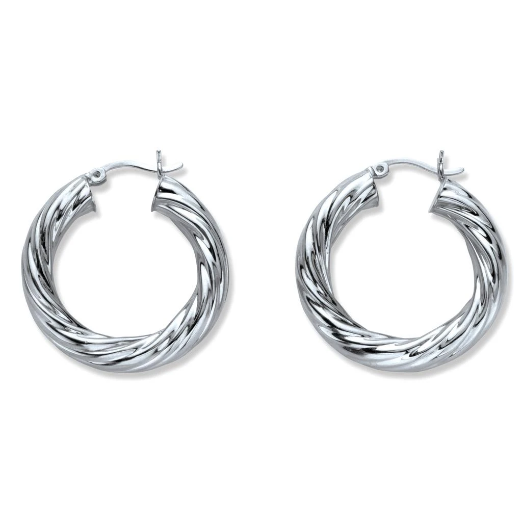 商品Palm Beach Jewelry|Twisted Hoop Earrings .925 Sterling Silver 1 1/4" Diameter,价格¥312,第2张图片详细描述