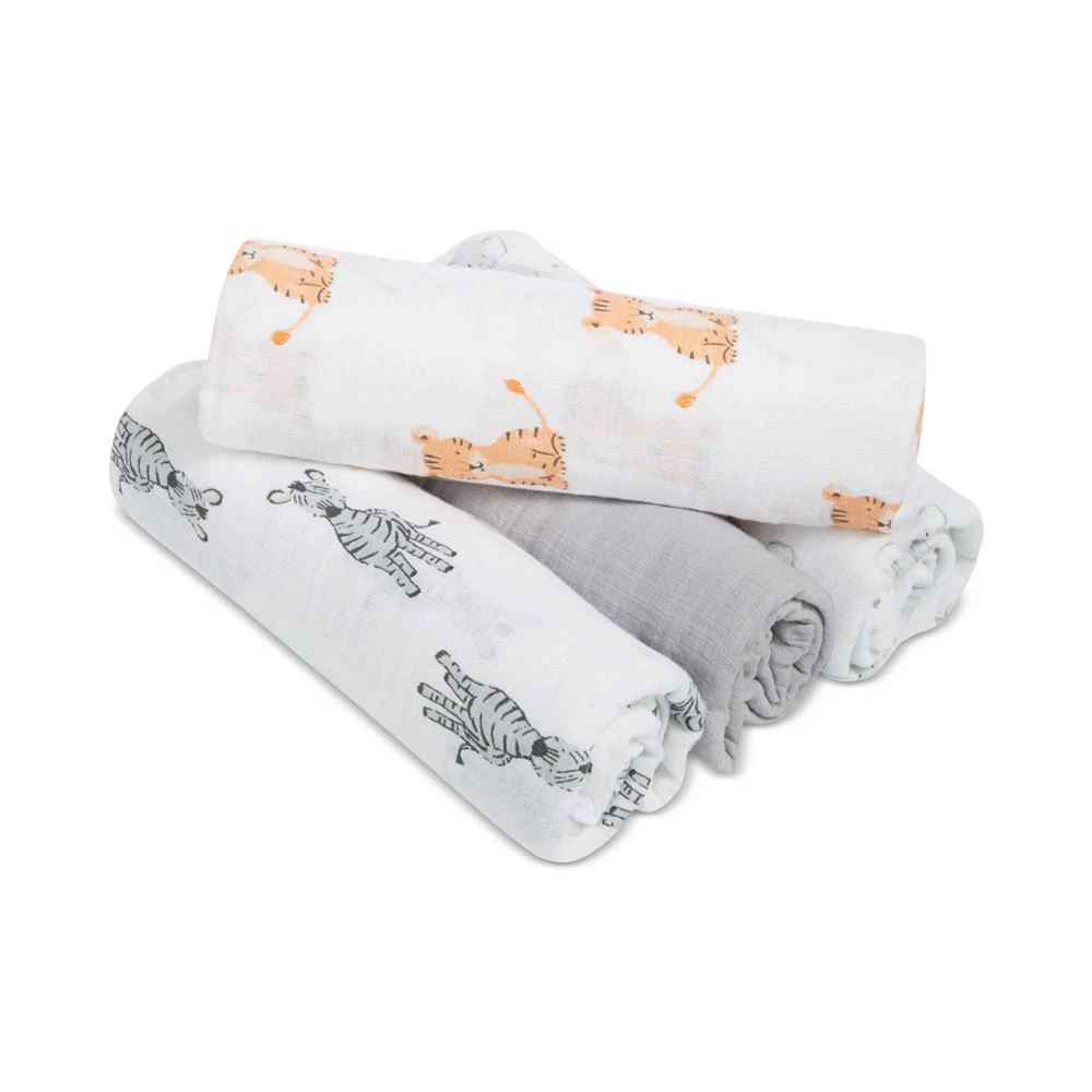商品aden + anais|Baby Boys or Baby Girls Animal Swaddle Blankets, Pack of 4,价格¥294,第1张图片