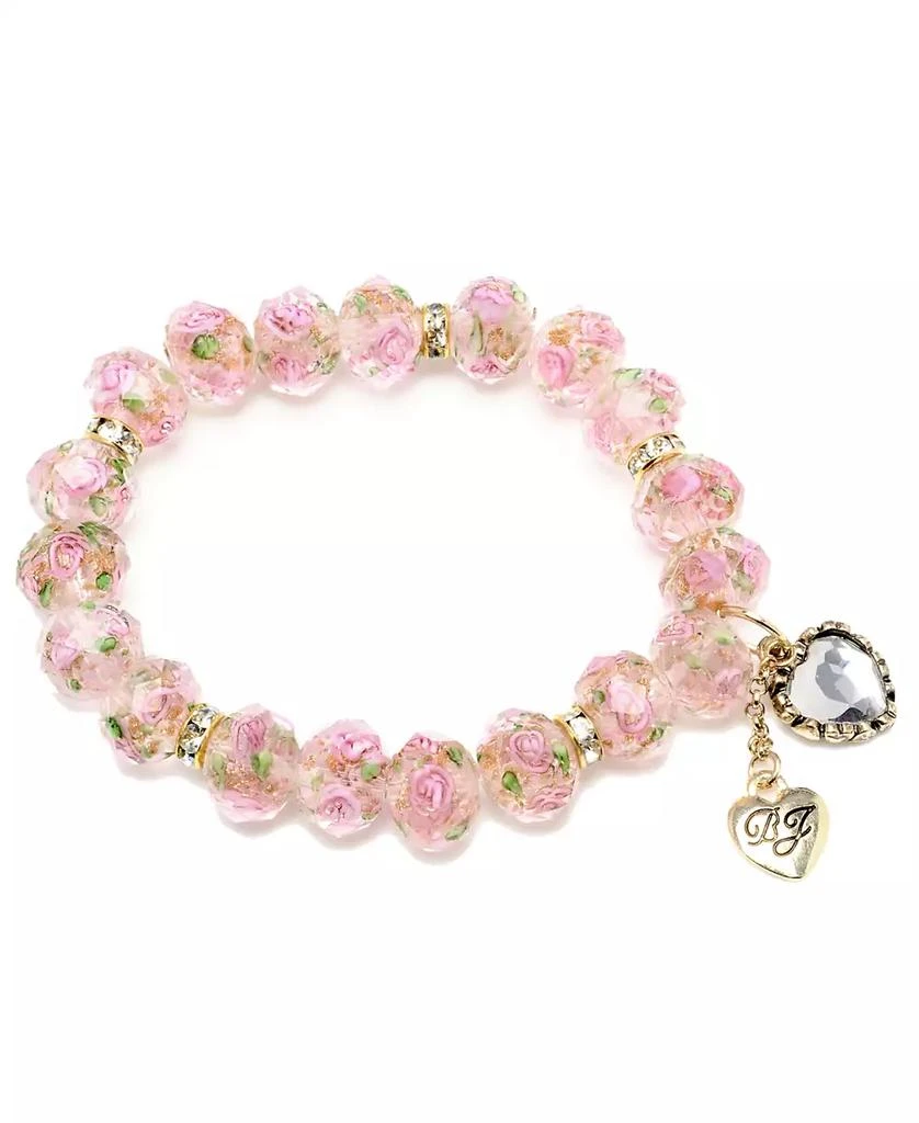 商品Betsey Johnson|Betsey Johnson Pink Flower Beaded Stretch Bracelet贝齐约翰逊粉红色花串珠手链,价格¥224,第1张图片